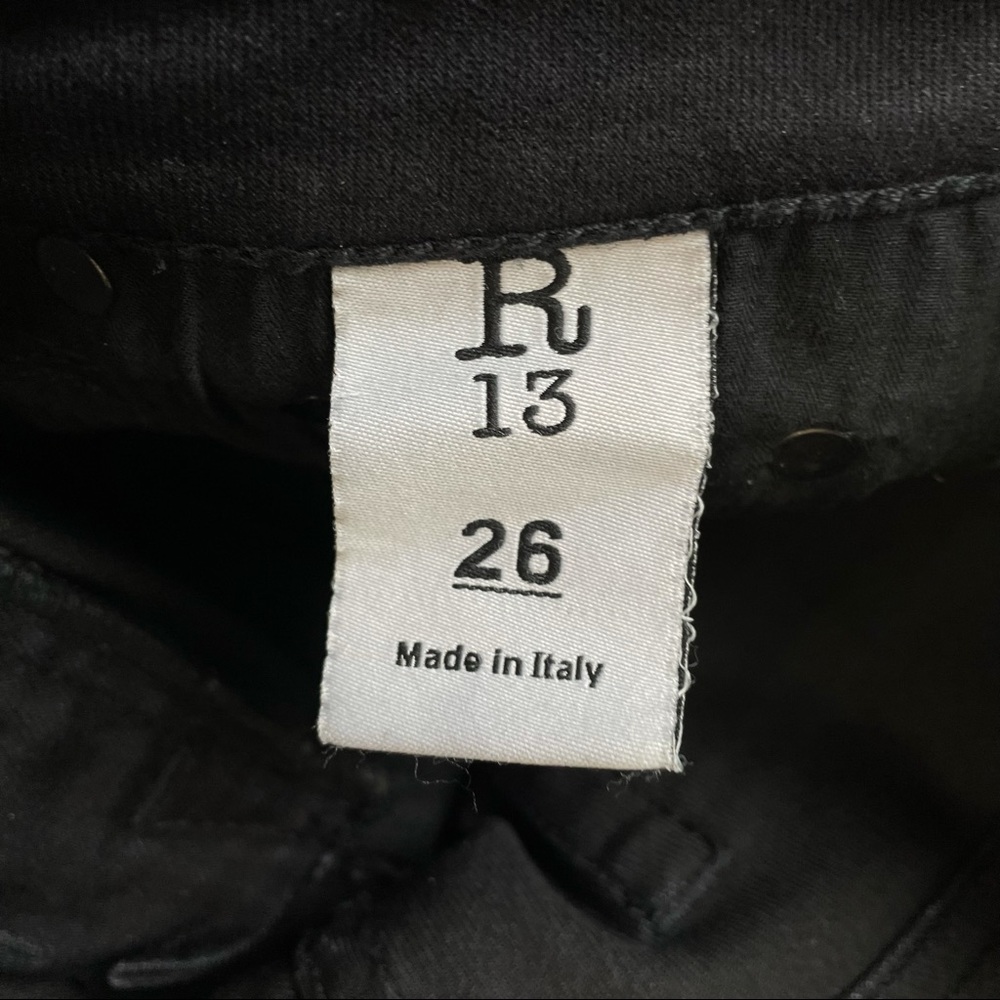 R13 Leather Chaps Jeans Size 26 Black - Picture 5 of 10